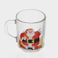 Кружка стеклянная чайная &laquo;С Новым Годом&raquo;, 200 мл, МИКС