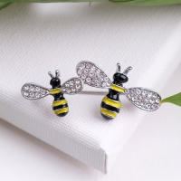 Брошь &laquo;Пчёлки&raquo;, цветная в серебре