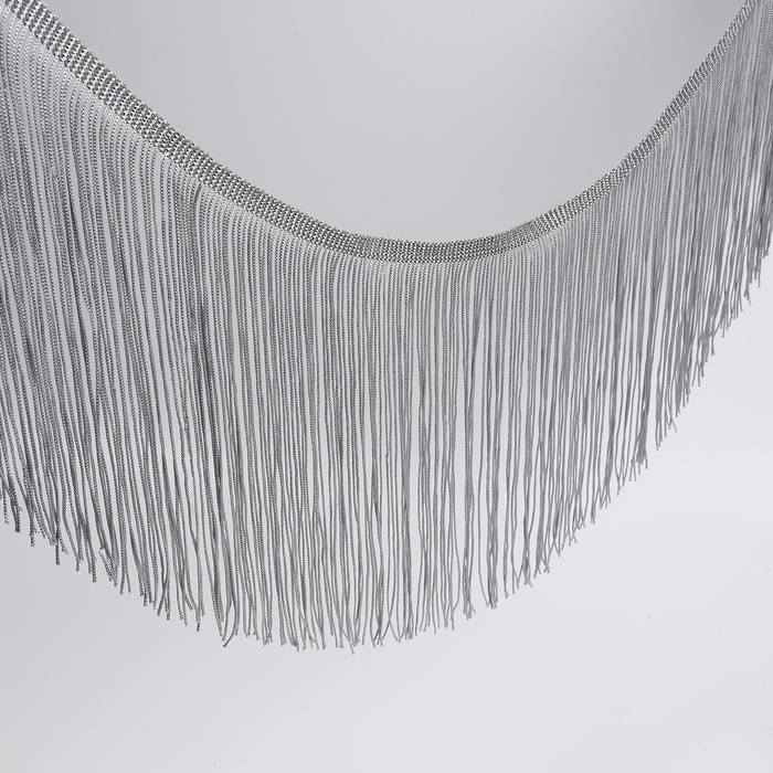 Тесьма декоративная &laquo;Бахрома&raquo;, 20 см, 5 &plusmn; 0,5 м, цвет серый