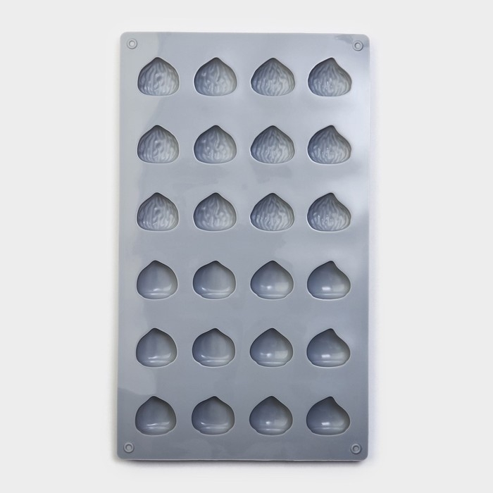 Форма для конфет и шоколада Доляна &laquo;Орешки&raquo;, силикон, 30&times;17,5&times;1,5 см, 24 ячейки (3&times;2,6 см) , цвет серый