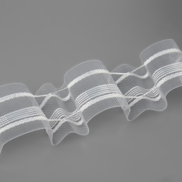 Шторная лента, органза, 4 см, 50 &plusmn; 1 м, цвет прозрачный