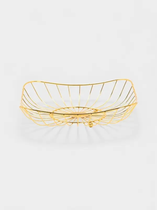 Ваза для фруктов "Милена" 28*28*7 см, цвет золотой