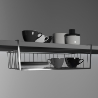 Корзина сетчатая навесная на полку Доляна, 40&times;25&times;14 см, цвет хром