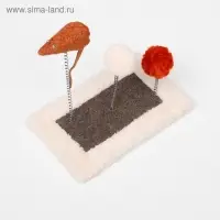 Игрушка для кошек с 3 дразнилками и когтеточкой, 27 х 15,5 х 25 см  микс цветов