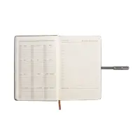 Ежедневник недатированный формат А5, с хлястиком, 112л, линия, пвх, Узор Серый