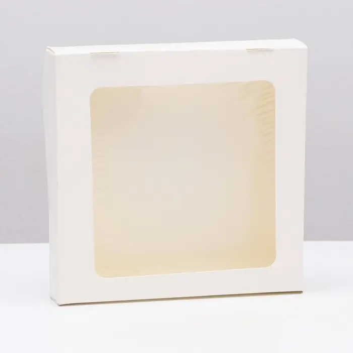 Контейнер на вынос, с окном, белый, упаковка, 20 х 20 х 4 см