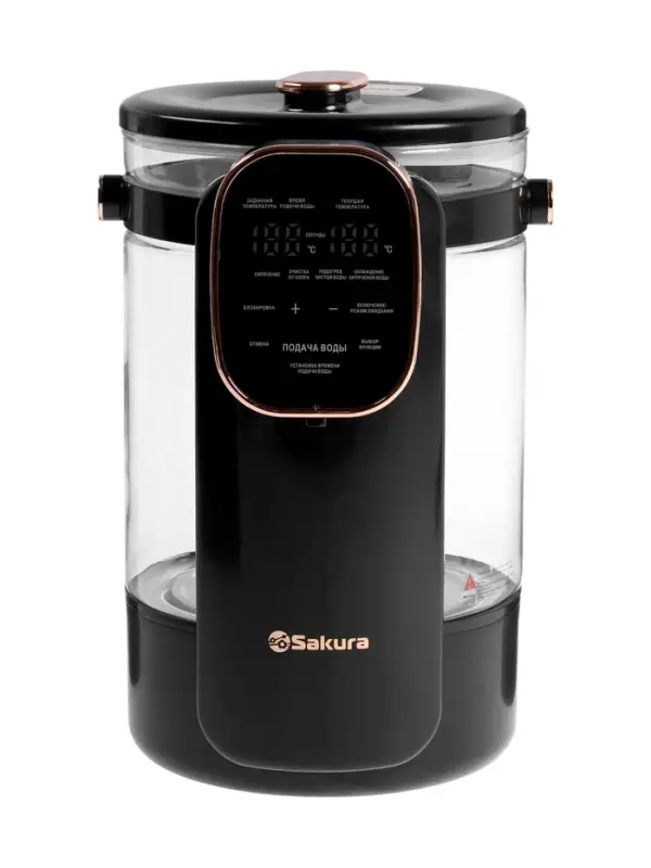 Термопот Sakura SA-1375BK, 1200 Вт, 3 л, 45-100&deg;С, сенсор, LCD дисплей,  стекло, черный