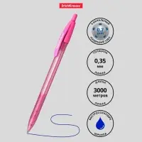 Ручка шариковая автоматическая ErichKrause R-301 Spring Matic, узел 0.7 мм, чернила синие, длина линии письма 2000 метров, МИКС