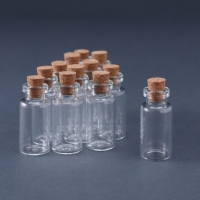 Бутылочка с пробкой, стекло, прозрачная 3 мл набор 12 шт 3,5х1,6х1,6 см