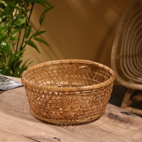 Корзина плетёная "Клоус" бамбук 32х32х13 см, светлая