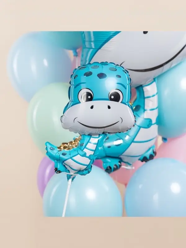 Воздушный шар фольгированный 15" &laquo;Динозаврик мальчик&raquo;, 5 шт.