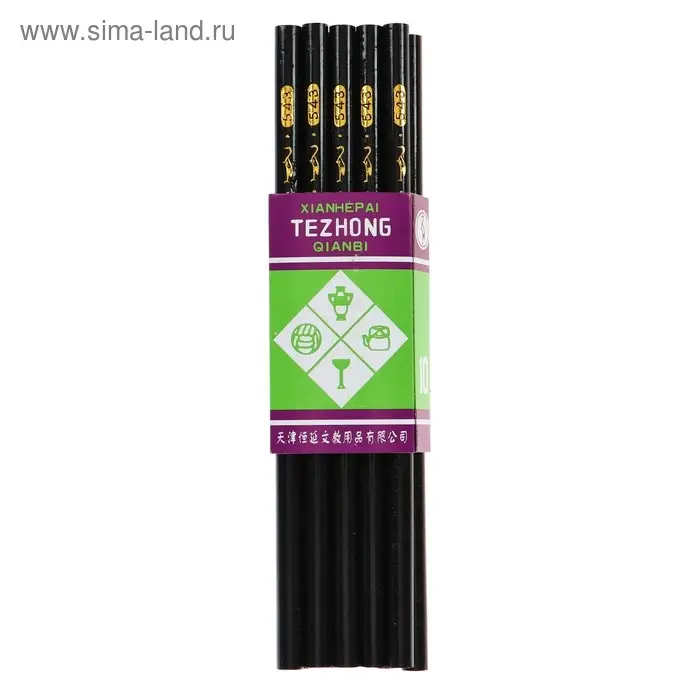 Карандаш цветной для разных поверхностей (стекло, ткани, металлу, пластику, резине) чёрный