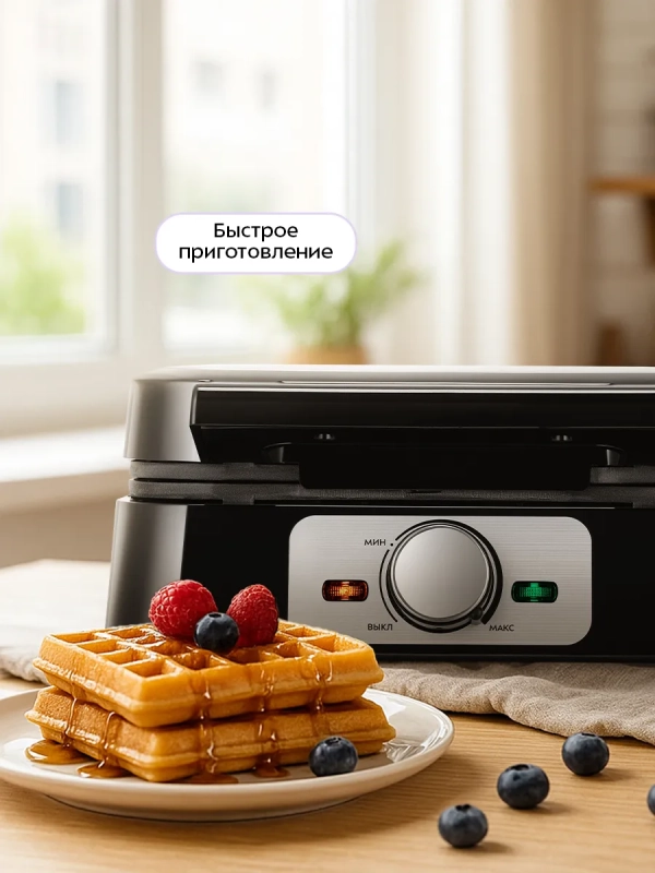 Вафельница для бельгийских вафель КТ-4687- 1200 Вт