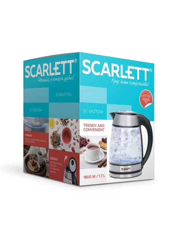 Чайник электрический стеклянный с подсветкой SC-EK27G54