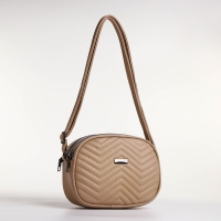 Сумка женская кросс-боди на молнии, цвет бежевый