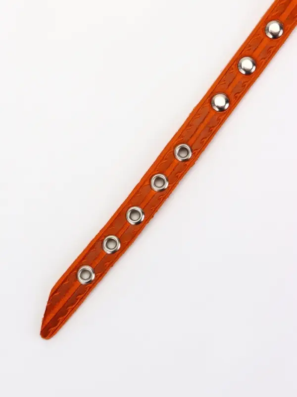 Ошейник кожаный однослойный украшенный, 1,2 см, ОШ 20-26 см микс цветов