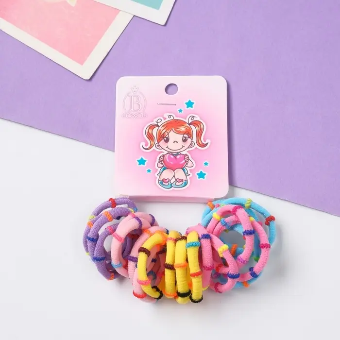 Резинка для волос "Амурные дела" (набор 20 шт) девчуля, 2 см, полоски