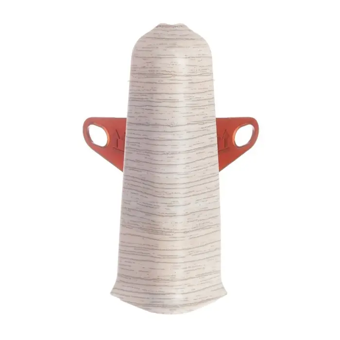 Угол наружный (внешний) для плинтуса &laquo;Деконика&raquo;, с крепежом, 85 мм, цвет 253 ясень серый