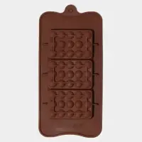Форма для шоколада Доляна &laquo;Мини-шоколадки&raquo;, силикон, 22&times;11&times;1 см, 3 ячейки, коричневая