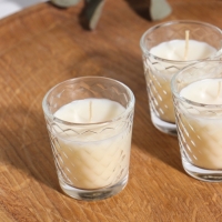 Свеча ароматическая в стакане (набор 3 шт) по 50 мл, 10 ч, 32 гр, ВАНИЛЬ