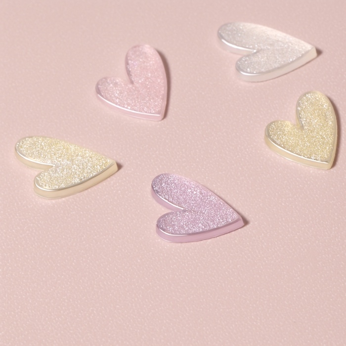 Фигурки для дизайна ногтей &laquo;Сахарные сердечки&raquo;, объёмные, разноцветные