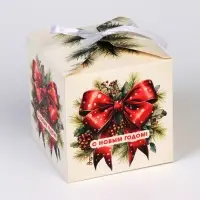 Коробка подарочная складная &laquo;Бант&raquo;, 10&times;10&times;10 см