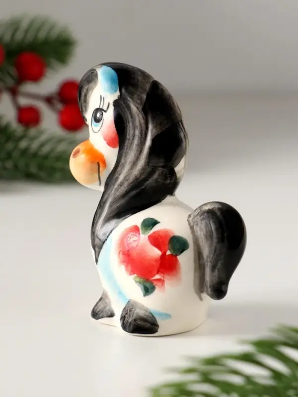 Сувенир Лошадь Василиса,8х6,5х3,5см ,гжель, цвет