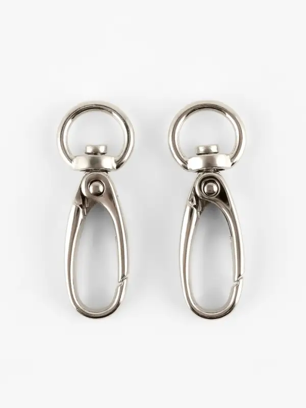 Карабины металл 7,9гр 4,5*1,5см/12*2мм (наб 2 шт цена за наб) серебряный TR