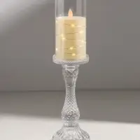Подсвечник стекло "Монпелье" прозрачный d=8 см 8,8х8,8х22 см