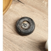 Подсвечник из дерева Джати, d 3 см, 10х10х3 см,  цв. темно-коричневый