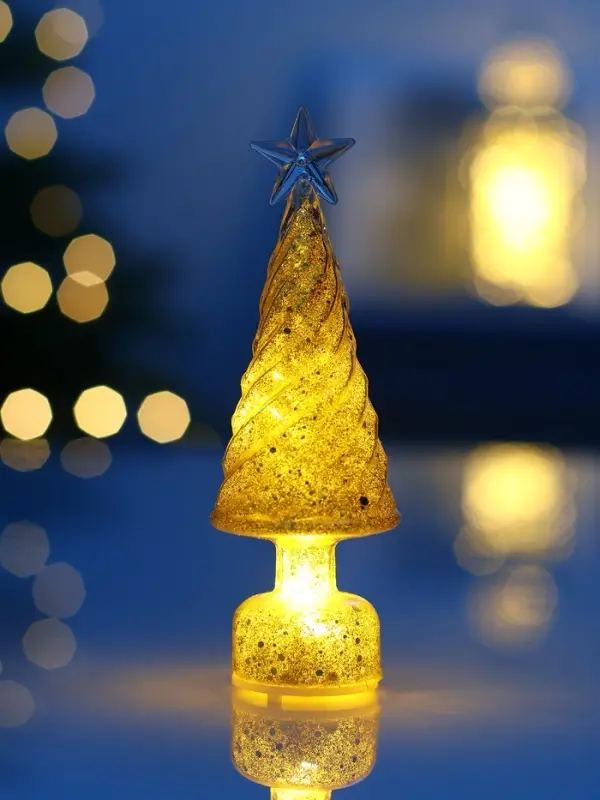 Фигура светодиодная "Елочка конус", 1 LED, 15х5 см, от бат. 3xAG13, Т/БЕЛЫЙ