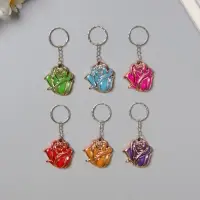 Брелок пластик "Бутон розы" МИКС 4х3,8х1,5 см