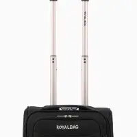 Чемодан 20", Текст, 37*23*55, отд на молнии, 2 нар/карм, увелич, код замок, 4 колеса, черный   10872