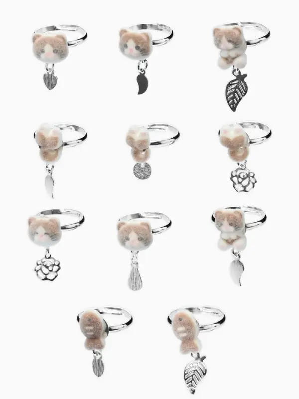 Кольцо &laquo;Выбражулька. Котики бархатные&raquo;, безразмерное, МИКС