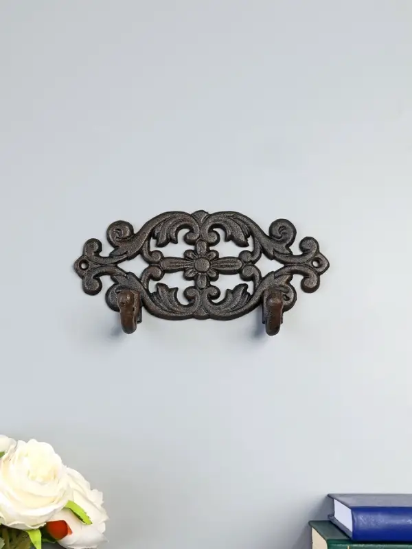 Крючки декоративные чугун "Цветочный узор" 19х5х9,5 см