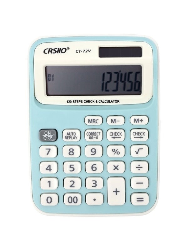 Калькулятор настольный 12-разрядный CT-72V, голубой