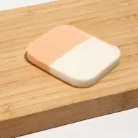 Спонж для макияжа, 5.5&times;4.5 см, белый, бежевый