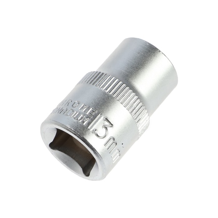 Головка торцевая шестигранная ТУНДРА, под квадрат 1/2", 13 мм, CrV