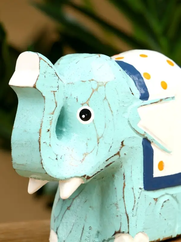 Сувенир &laquo;Слонёнок&raquo;, 12&times;5&times;9 см, дерево, бирюзовый