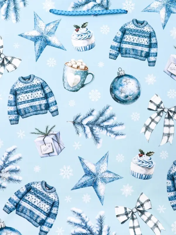 Пакет подарочный новогодний ламинированный, &laquo;Новогодние игруки &raquo; , 26&times;12&times;32 см