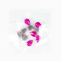 Стразы "Капля", в цапах, 1 х 1,4 см, фуксия