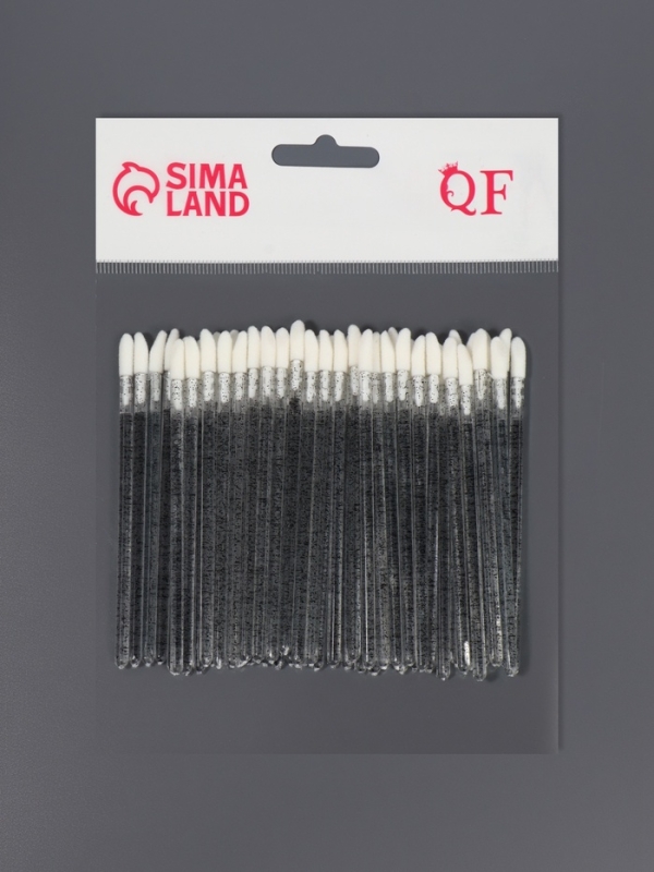 Аппликаторы для помады и блеска, набор - 50 шт, 9 см, цвет чёрный