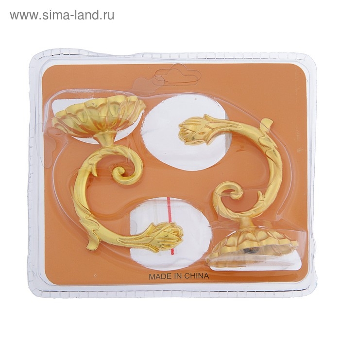 Крючок для штор ТУНДРА KS006, однорожковый, цвет золото