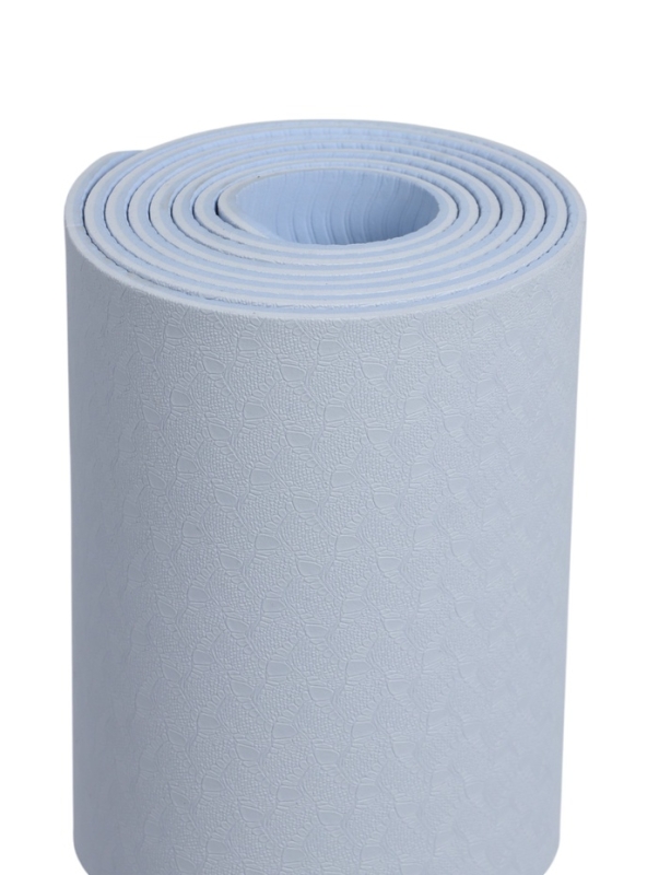 Коврик для йоги и фитнеса Sangh, 183х61х0,4 см цвет пыльно-голубой/темно-голубой