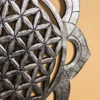 Панно "Подсолнух" МДФ, 60х60х1 см, серебро