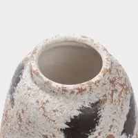 Ваза настольная керамика "Дези" 16х14 см, бело-коричневый