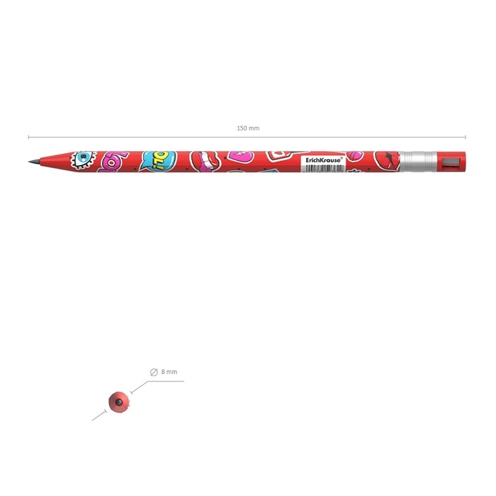 Карандаш механический НВ, 2,0 мм, ErichKrause ColorTouch Sweet love, с точилкой, корпус " Soft-touch" с дизайном