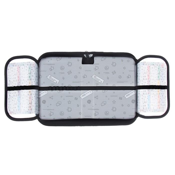 Пенал 1 секция, 130 х 210 х 40 мм, 2 откидные планки, тканевый, Calligrata TOP, Content "Енот"