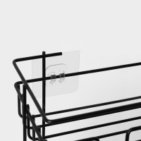 Полка прямоугольная 3-х ярусная, 12,5&times;66&times;29,5 см, цвет черный