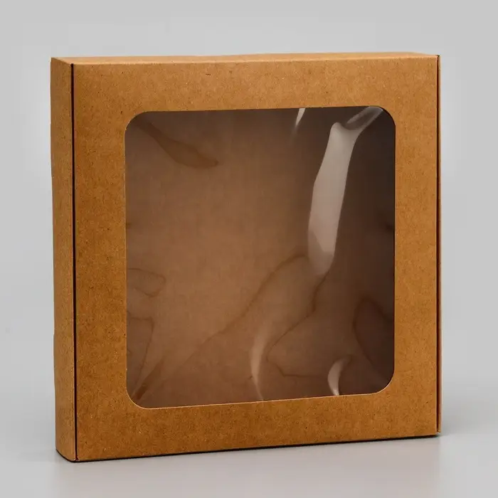 Коробка самосборная, крафт, 16&times;16&times;3 см